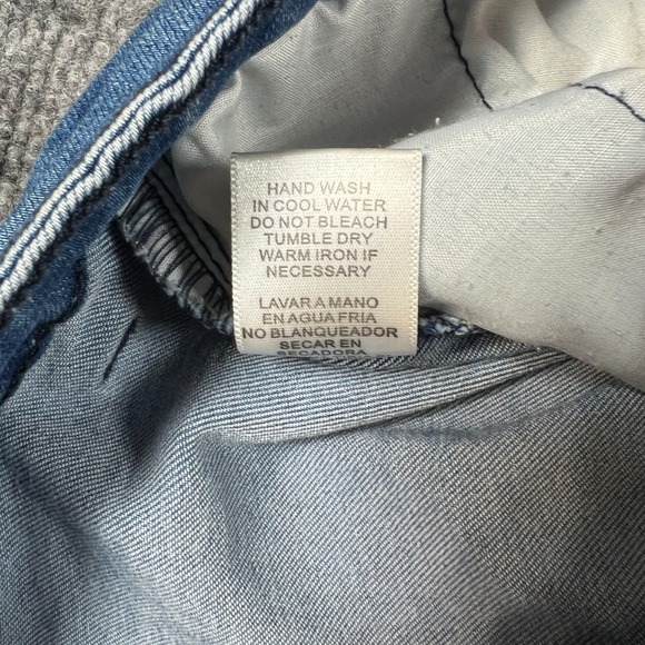 Litz Wide Jeans Womens 28 Blue Denim Cotton Frayed Hem High Rise Medium Wash - Picture 9 of 11